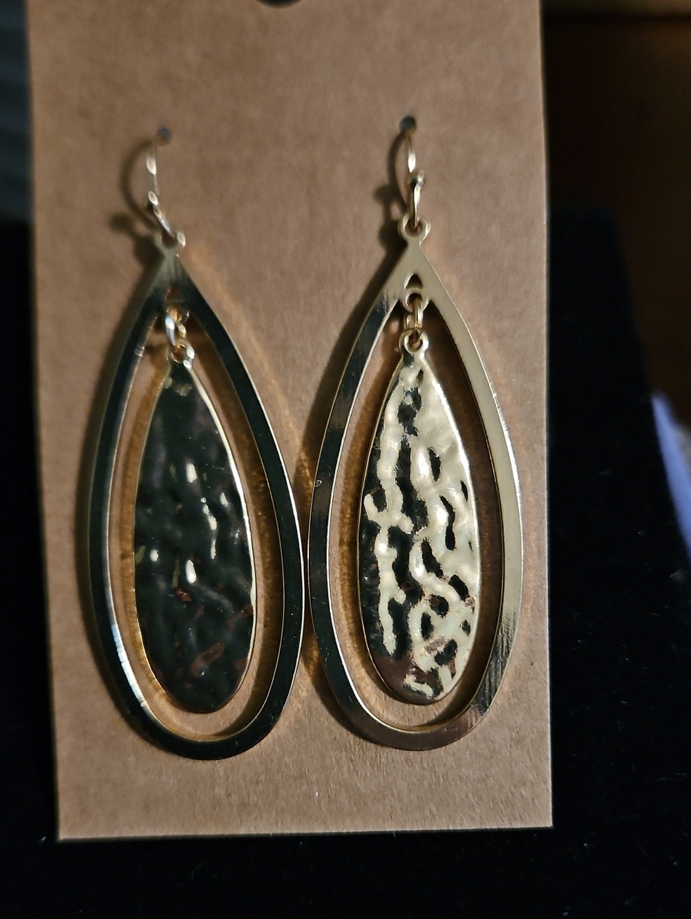 Gold Teardrop Layered Dangle Earrings - Women Jewelry